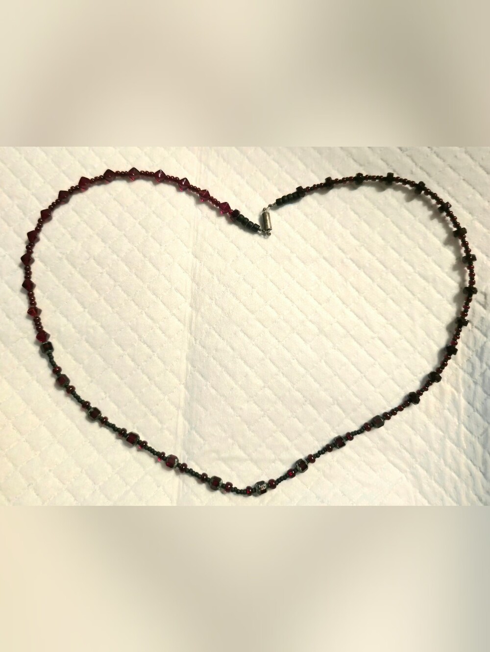Vintage Garnet Bead Necklace